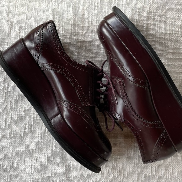 Leather boots Uterque Burgundy size 37 EU in Leather - 47816458 UTERQUE platform boots in burgundy, size 6